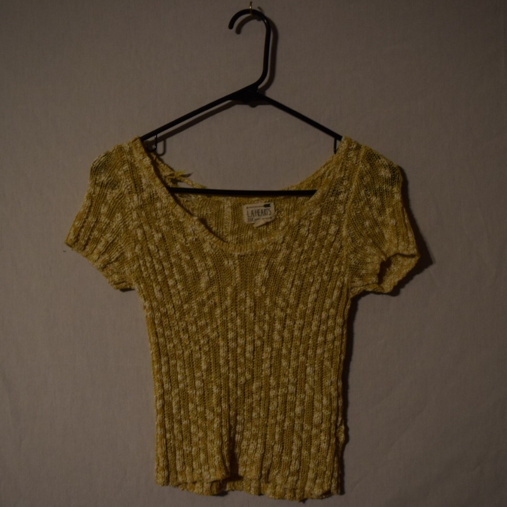 Yellow knit crop too